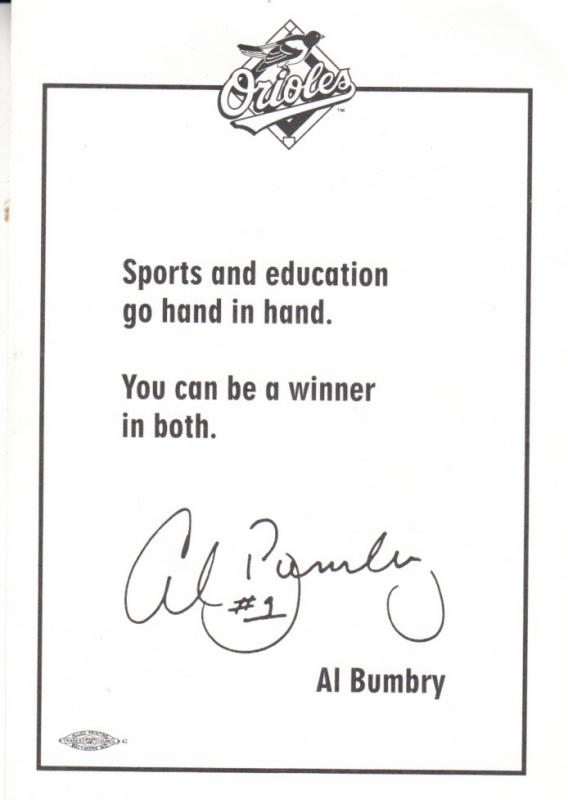 Al Bumbry - Baltimore Orioles Signature on Photo