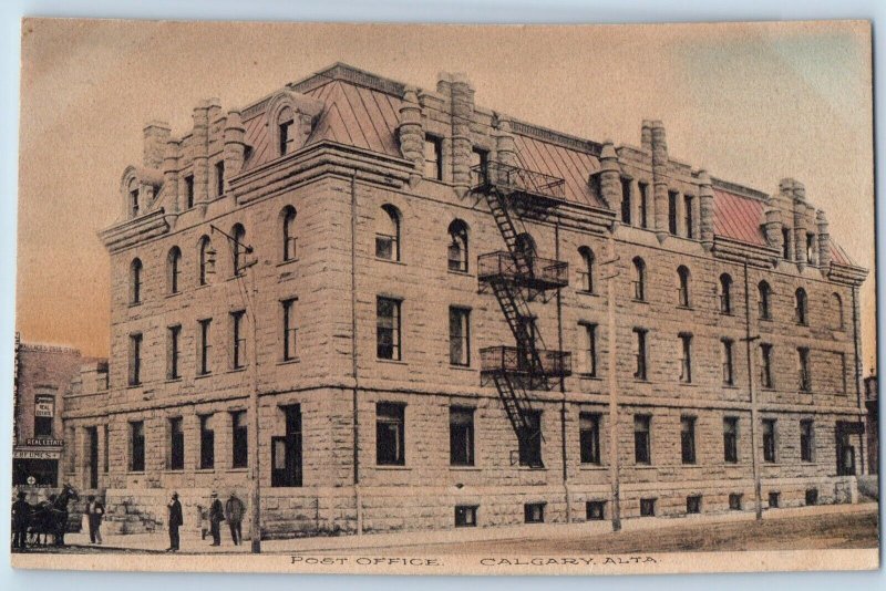 Calgary Alberta Canada Postcard Post Office Building c1910 Unposted Antique