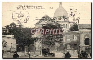 Old Postcard Paris Montmartre The Church of Saint Peter and the Sacre Coeur A...