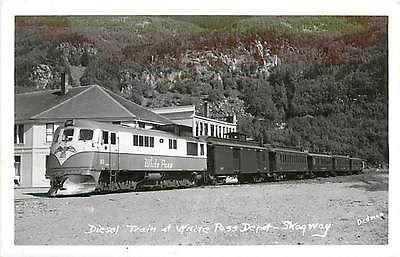 Alaska, AL, Skagway, Diesel Train at White Pass Depot Rea...