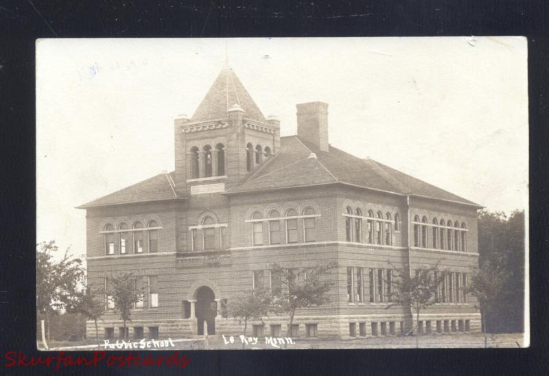 RPPC LE ROY MINNESOTA PUBLIC SCHOOL VINTAGE REAL PHOTO POSTCARD LEROY MINN.