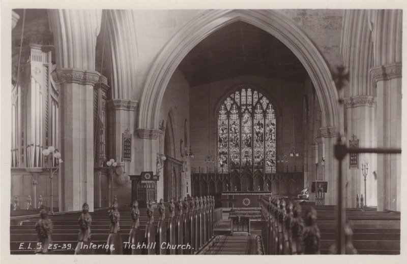 Tickhill Church Nr Doncaster Yorkshire Real Photo Old Postcard