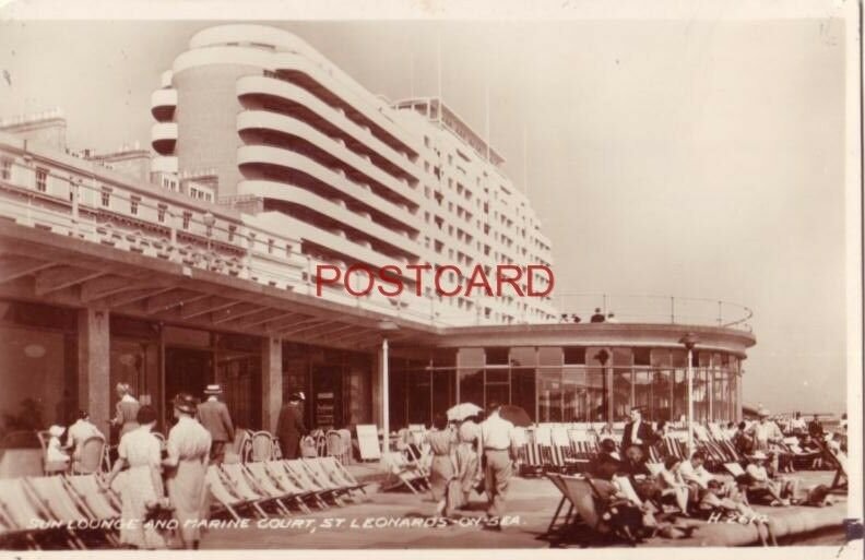 East Sussex, England. SUN LOUNGE AND MARINE COURT, ST. LEONARDS-ON-SEA