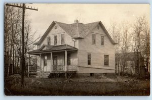 1915 Victorian House And Trees Fertile Minnesota MN RPPC Photo Antique Postcard