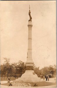 RPPC Monument Washington Park Michigan City IN c1911 Vintage Postcard N30