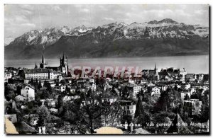 Modern Postcard General view Lausanne and the Alps