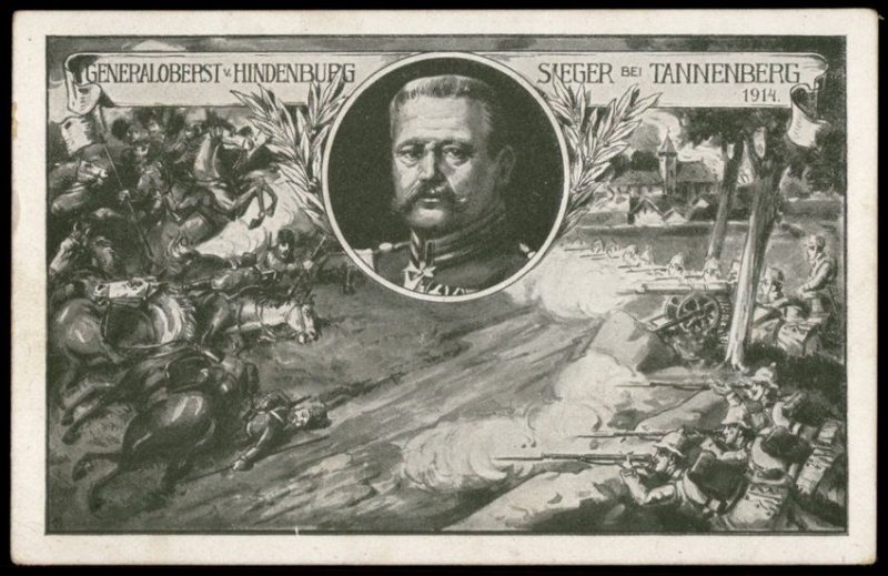 Germany WWI General Hindenburg Tannenburg  Patriotic Feldpost PPC G67434