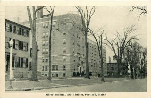 ME, Portland, Maine, State Street, Mercy Hospital, Graycraft Card