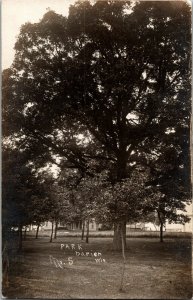 RPPC, View of Park in Barien WI Vintage Postcard I57