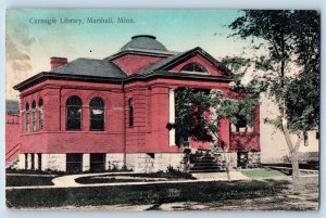 Marshall Minnesota MN Postcard Carnegie Library Exterior c1910 Vintage Antique