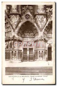 Postcard Old Cathedral of Bourges frontage West Portal