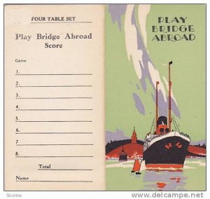 Bi-Fold With Attached Tickets, Play Bridge Abroad, S. S. Berengaria, PU-1927