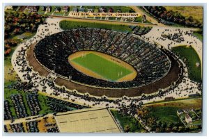 c1940 Yale Bowl Stadium Exterior Building New Haven Connecticut Vintage Postcard