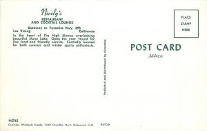 LEE VINING, CA   Roadside  NICELY'S RESTAURANT  ca 1960s   Mono County  Postcard