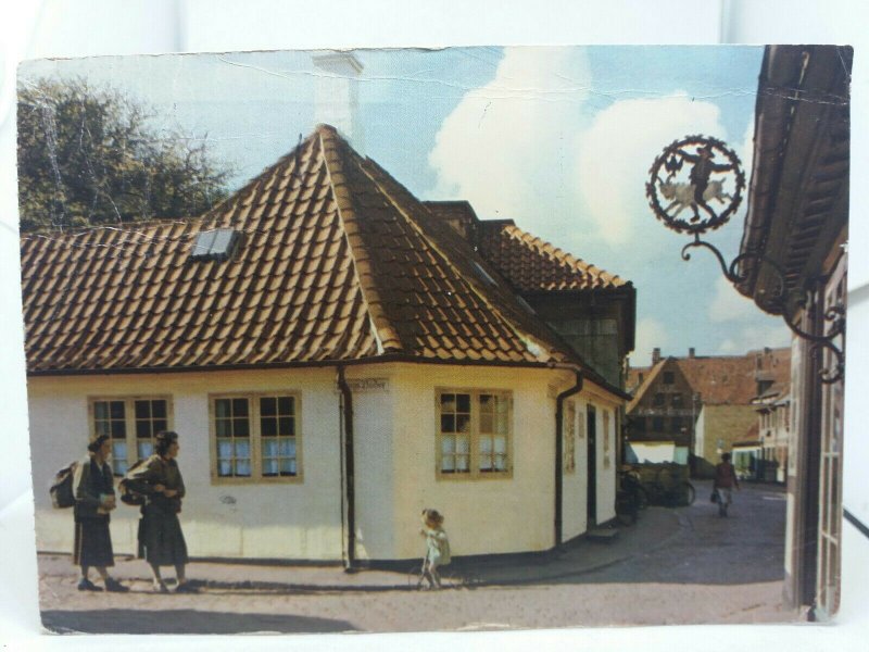 Vintage Postcard Hans Christian Anderson House Odense Denmark