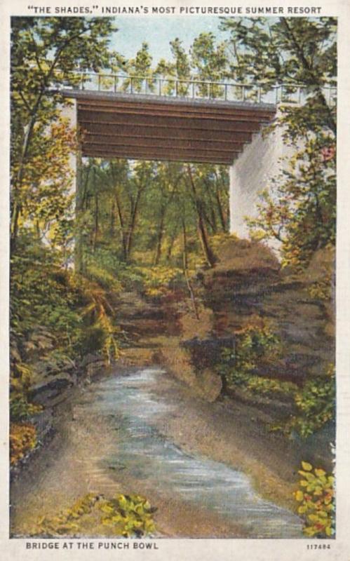 Indiana The Shades Rustic Bridge Across The Punch Bowl Curteich