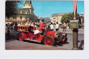 VINTAGE POSTCARD DISNEYLAND MAIN STREET USA MOTORIZED FIRE TRUCK