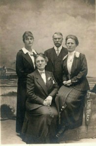 c1910 Family Studio Portrait Long Beach California CA RPPC Photo Postcard 