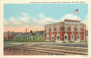 Postcard 1930s Illinois Kewanee Boiler Corporation railroad Tracks 23-12697