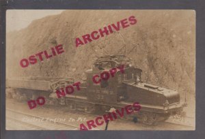 Minnesota RPPC c1920 IRON ORE TRAIN Mine Mining MESABI DISTRICT Electric Engine