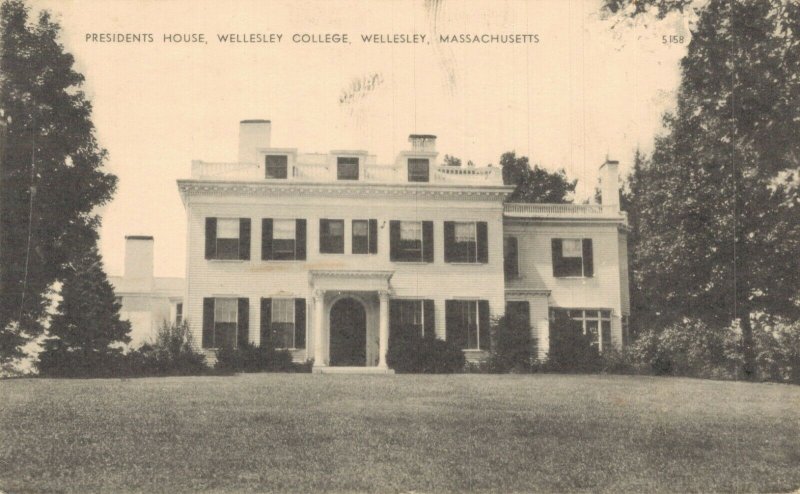 USA President's House Wellesley College Massachusetts Vintage Postcard 07.72 