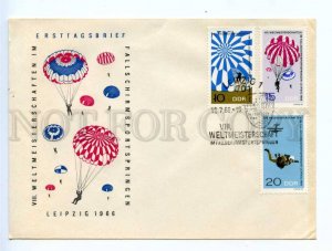 418049 EAST GERMANY GDR 1966 year parachuting First Day COVER