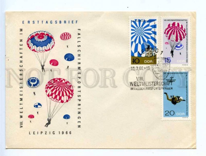 418049 EAST GERMANY GDR 1966 year parachuting First Day COVER