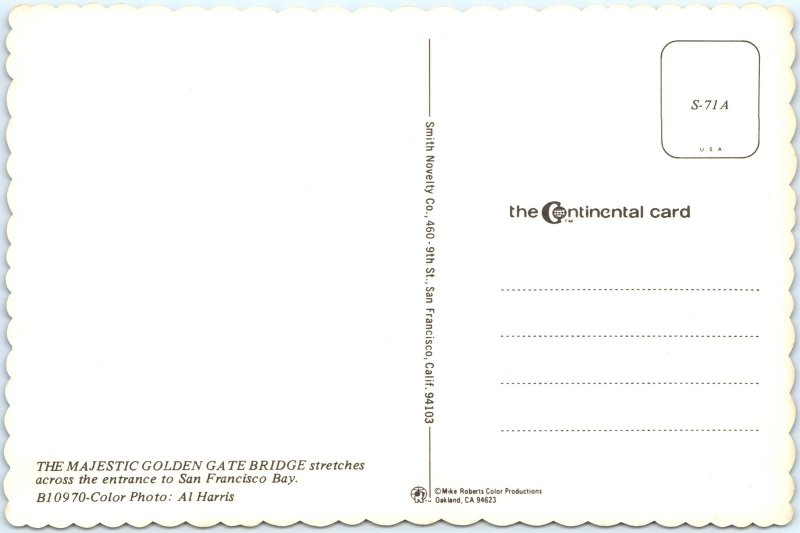 c1970s San Francisco, CA Golden Gate Bridge Sunrise Bay View Chrome 4x6 PC M17