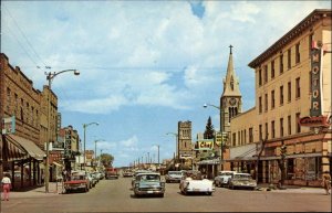 Laramie Wyoming WY Classic Cars Convertible Street Scene Vintage Postcard