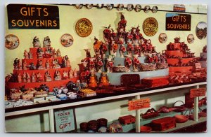 Interior~Corner In Gift Shop sterling Alaska Fur & Game Farms~Vintage Postcard