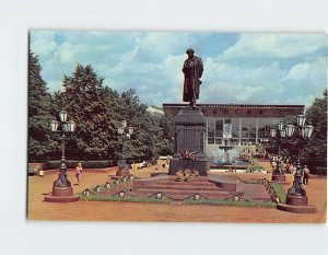 Postcard Monument to Alexander Pushkin, Moscow, Russia