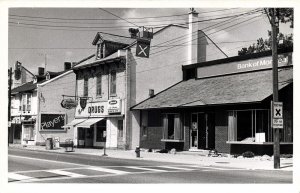 canada, Unknown Town, Ontario (?), Murray Drug, Bank Montreal (1950s) Postcard