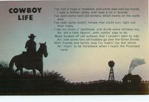 Vintage Post Card Cowboy Life Windmill Siloette  Farm Fireplace # 4633