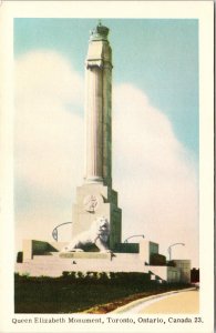 Queen Elizabeth Monument Toronto Ontario Canada Convention Tourist Postcard 