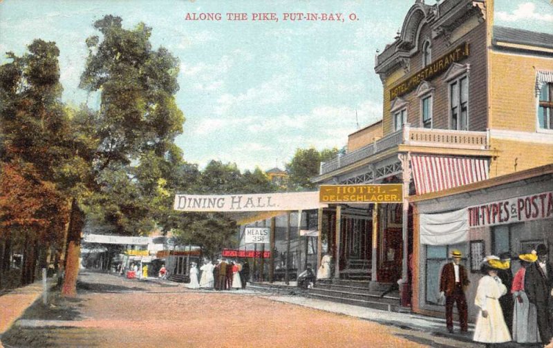 Put-in-Bay Ohio Hotel Delschlager Tin Types Postcard Store Postcard AA74640