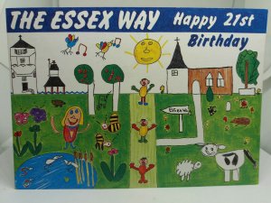 Vtg Postcard The Essex Way Keepsake 21st Birthday Card Designed by Children