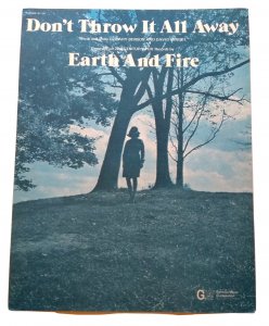 Don't Throw It All Away Sheet Music Earth And Fire 1975 Vintage Song Gary Benson