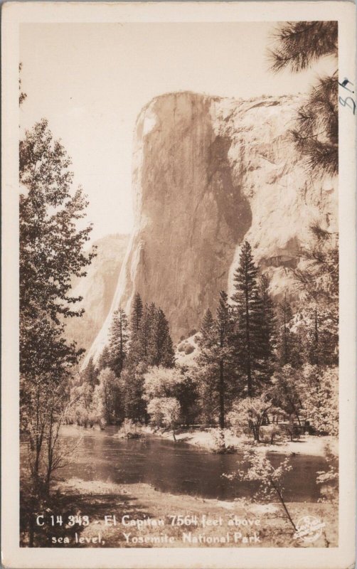 RPPC Postcard El Capitan Yosemite National Park California CA