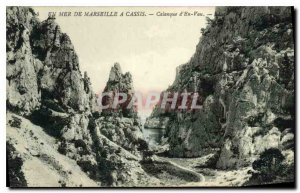 In Old Postcard Sea Marseille Cassis cove of En Vau