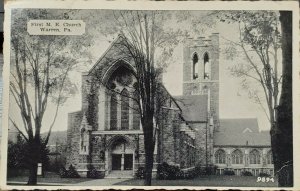 Warren Pa First M.E. Church 1942 to Jack Hanen Pa Postcard R20