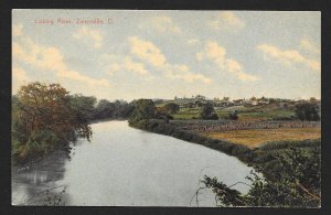 Elevated View Licking River Zanesville Ohio Unused c1910s