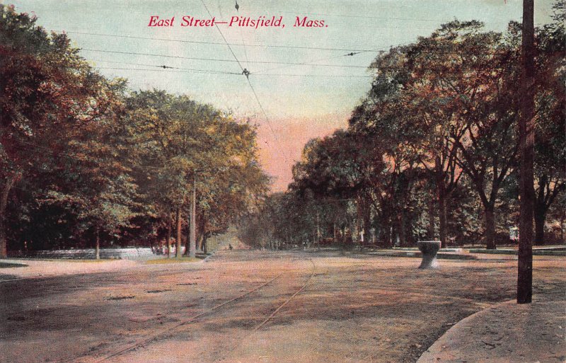 East Street, Pittsfield, Massachusetts, Early Postcard, Unused