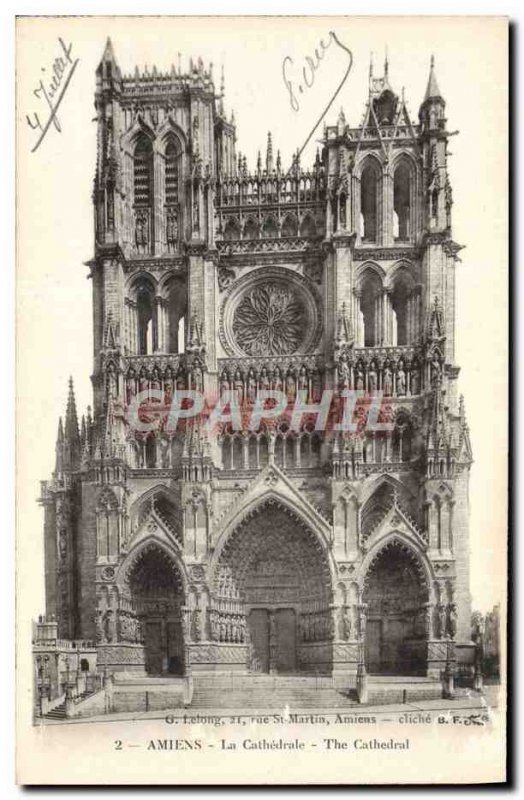 Old Postcard Amiens Cathedrale