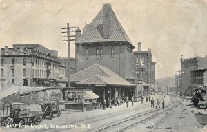 ERIE DEPOT JAMESTOWN NEW YORK TRAIN DEPOT POSTCARD 1910