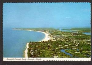FL Aerial Crescent Beach SARASOTA FLORIDA PC Postcard