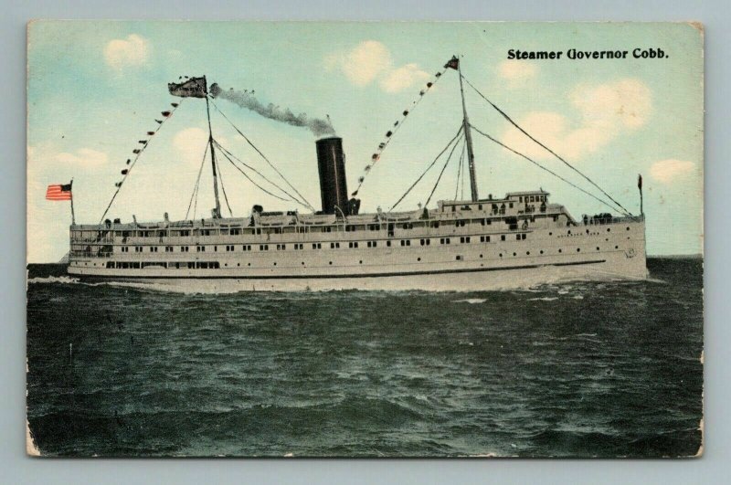 Steamer Governor Cobb Steamboat Ship Postcard 