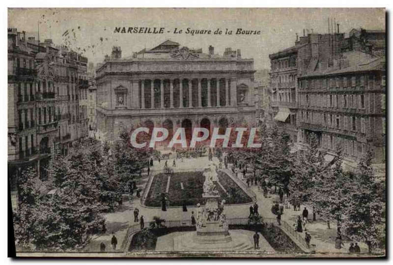 Old Postcard Marseille Square De La Bourse