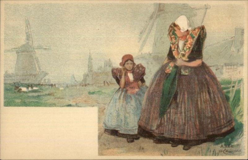 Holland Native Dutch People H. Cassiers c1900 Postcard AXEL