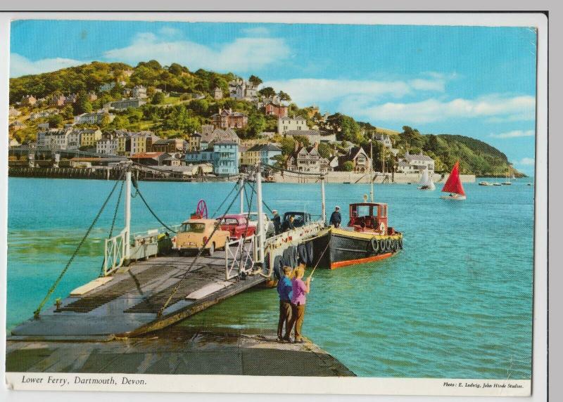 Devon; Lower Ferry, Dartmouth PPC, By Hinde, c 1960's, Note A40 Farina