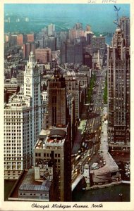 Illinois Chicago Aerial View Michigan Avenue Looking North 1961